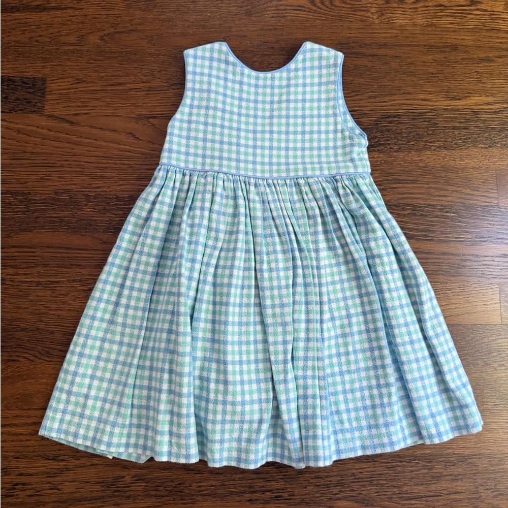 Blue and Green Brushed Cotton Gingham Dress 5